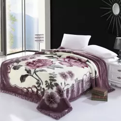 Warm Soft Single Bed Korean Raschel Blankets(Plum Purple)
