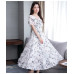 Chiffon Floral Dress(White)