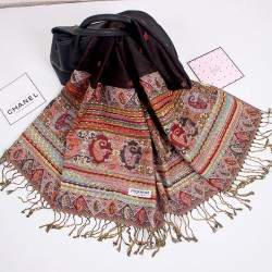 Pashmina Scarf(Black  Brown)