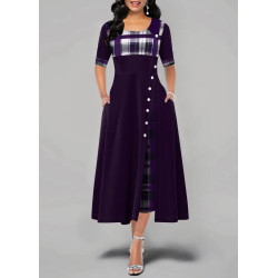 summer woman cotton dress(Purple)