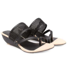 Ladies Block Heel Sandals(Black)