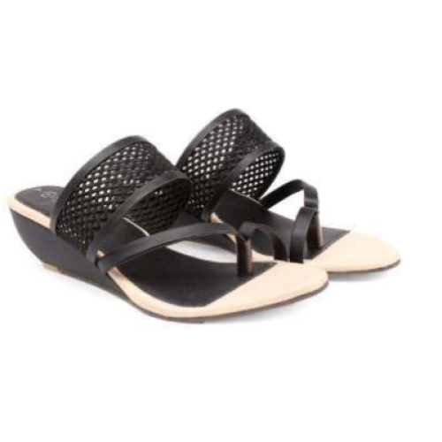 Ladies Block Heel Sandals(Black)